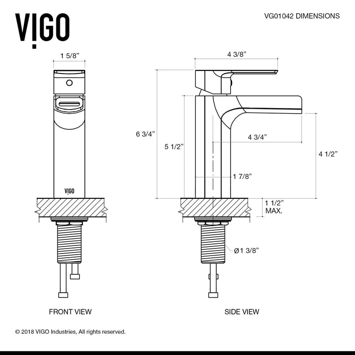 Vigo VG01042MB Ileana Single-Handle Waterfall Bathroom Sink Faucet in Matte Black