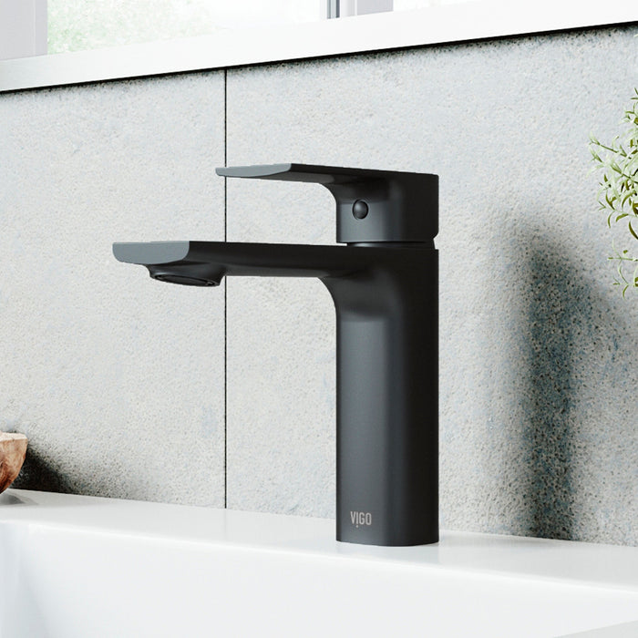 Vigo VG01043MB Davidson Single-Handle Single-Hole Bathroom Sink Faucet in Matte Black