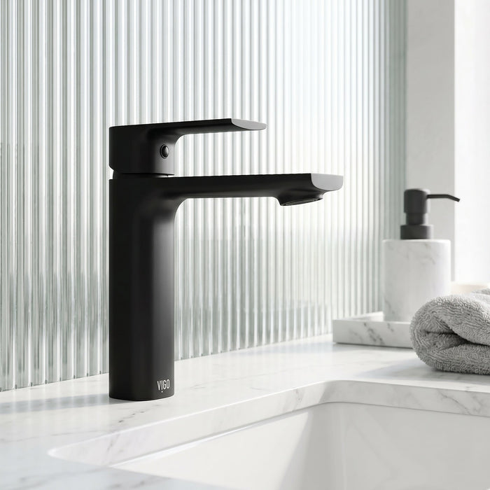 Vigo VG01043MB Davidson Single-Handle Single-Hole Bathroom Sink Faucet in Matte Black
