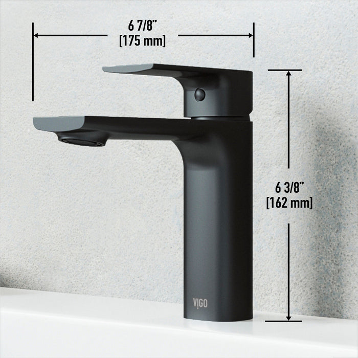 Vigo VG01043MB Davidson Single-Handle Single-Hole Bathroom Sink Faucet in Matte Black