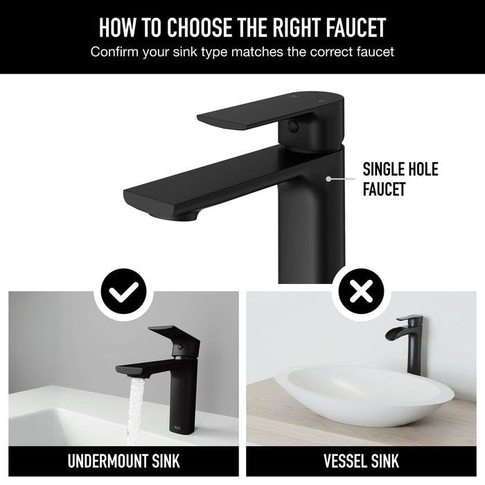 Vigo VG01043MB Davidson Single-Handle Single-Hole Bathroom Sink Faucet in Matte Black