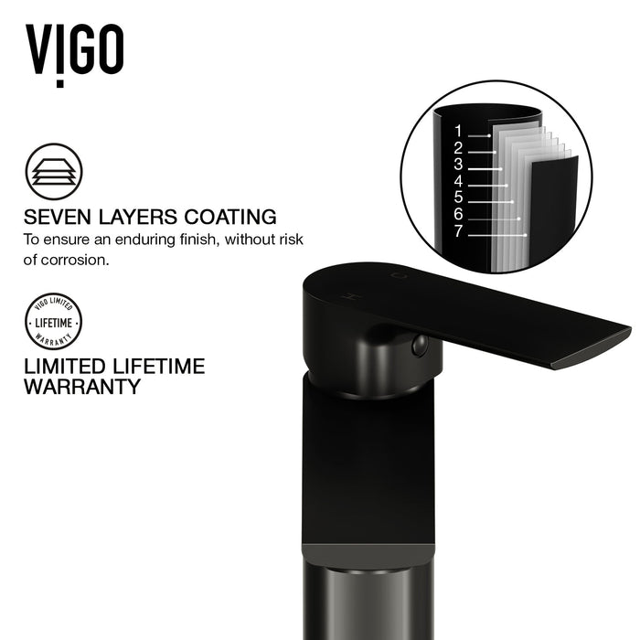 Vigo VG01043MB Davidson Single-Handle Single-Hole Bathroom Sink Faucet in Matte Black