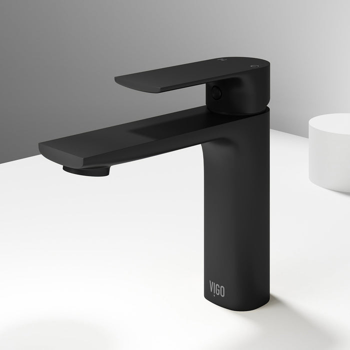 Vigo VG01043MB Davidson Single-Handle Single-Hole Bathroom Sink Faucet in Matte Black