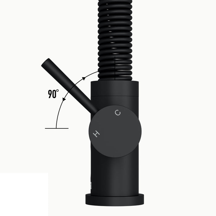 Vigo VG02001MB Edison Single-Handle Spring Pull-Down Kitchen Faucet in Matte Black