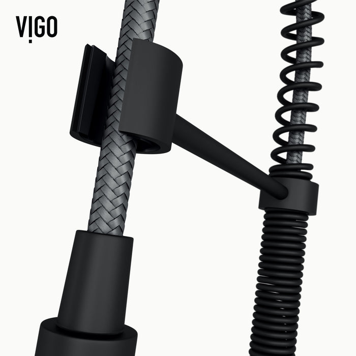 Vigo VG02001MBS Edison Touchless Spring Pull-Down Kitchen Faucet in Matte Black