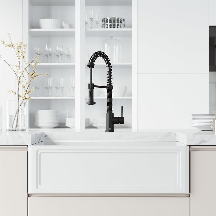 Vigo VG02001MBS Edison Touchless Spring Pull-Down Kitchen Faucet in Matte Black
