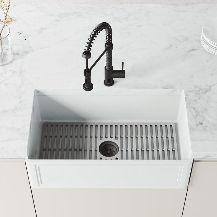 Vigo VG02001MBS Edison Touchless Spring Pull-Down Kitchen Faucet in Matte Black