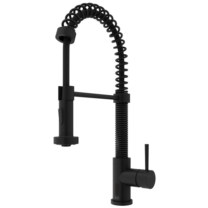 Vigo VG02001MBS Edison Touchless Spring Pull-Down Kitchen Faucet in Matte Black