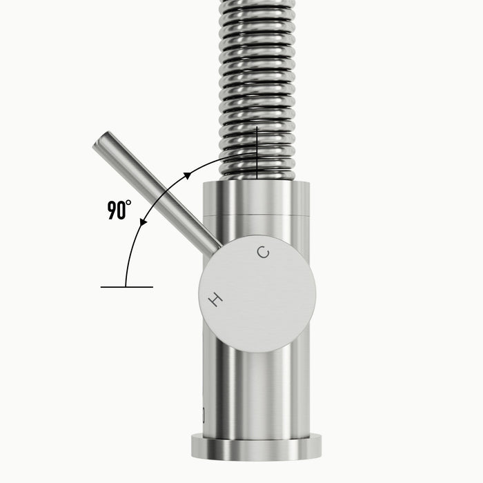 Vigo VG02001ST Edison Single-Handle Spring Pull-Down Kitchen Faucet in Stainless Steel