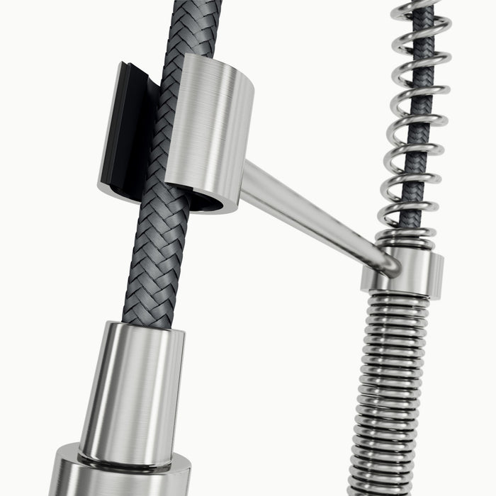 Vigo VG02001ST Edison Single-Handle Spring Pull-Down Kitchen Faucet in Stainless Steel