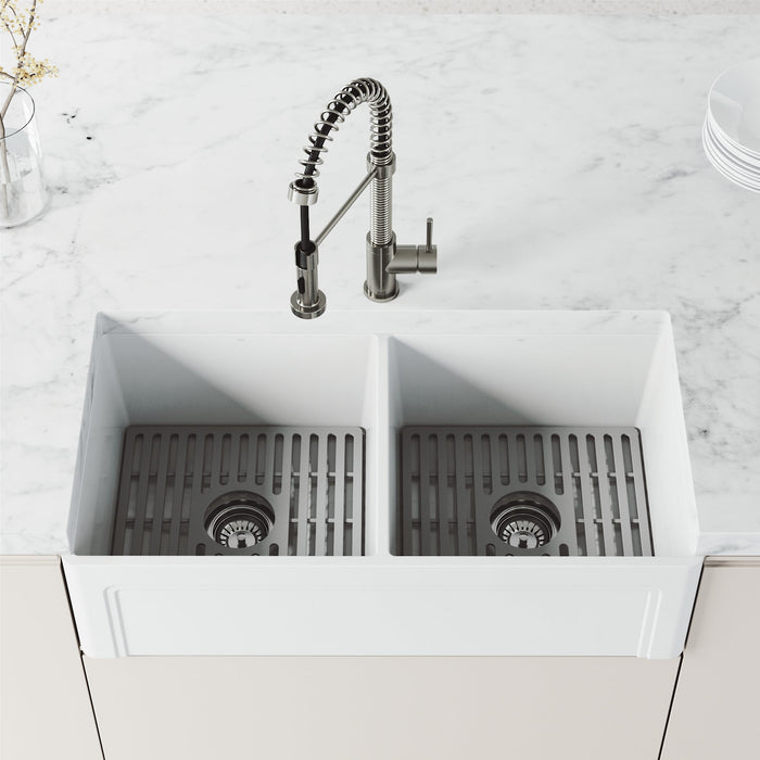 Vigo VG02001ST Edison Single-Handle Spring Pull-Down Kitchen Faucet in Stainless Steel