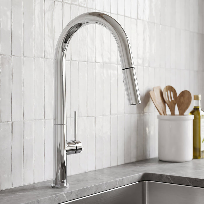 Vigo VG02029CH Greenwich Single-Handle High-Arc Pull-Down Kitchen Faucet in Chrome