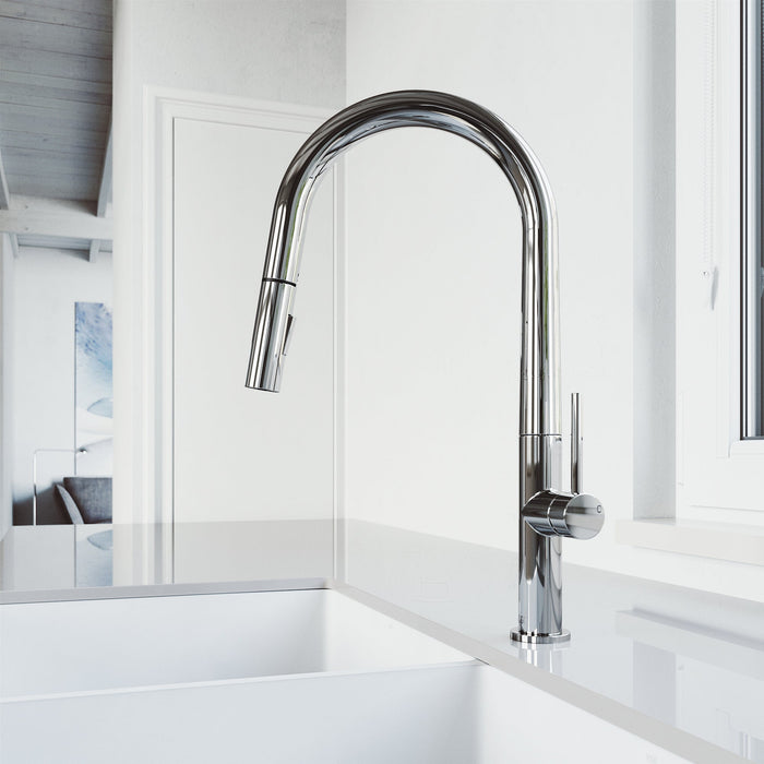 Vigo VG02029CH Greenwich Single-Handle High-Arc Pull-Down Kitchen Faucet in Chrome
