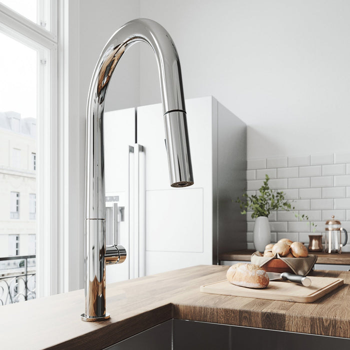 Vigo VG02029CH Greenwich Single-Handle High-Arc Pull-Down Kitchen Faucet in Chrome