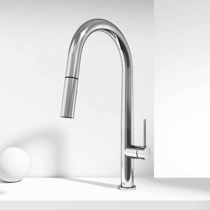 Vigo VG02029CH Greenwich Single-Handle High-Arc Pull-Down Kitchen Faucet in Chrome