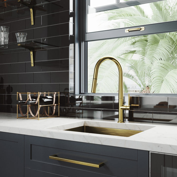 Vigo VG02029MG Greenwich Single-Handle Pull-Down Kitchen Faucet in Matte Brushed Gold