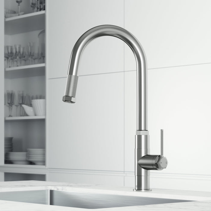Vigo VG02035ST Hart Arched Single-Handle Pull-Down Kitchen Faucet in Stainless Steel