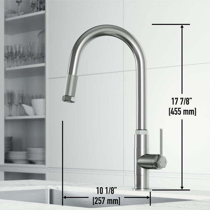 Vigo VG02035ST Hart Arched Single-Handle Pull-Down Kitchen Faucet in Stainless Steel