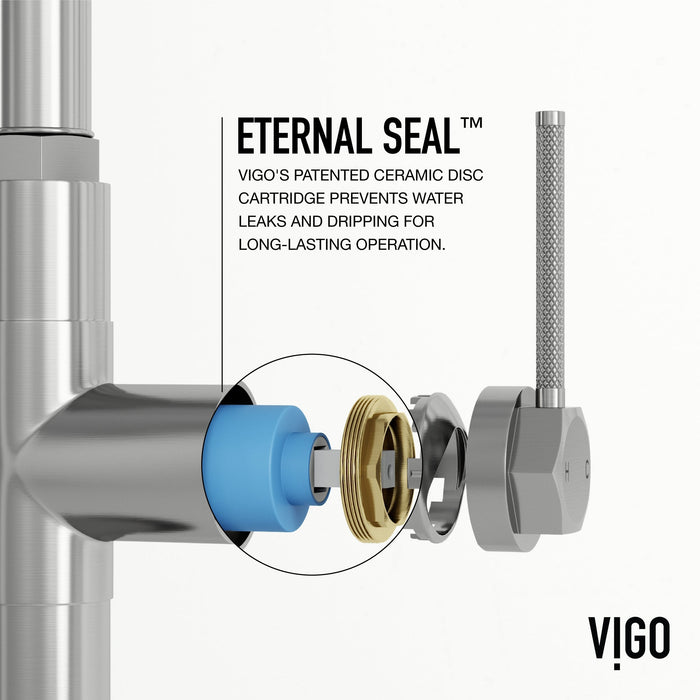 Vigo VG02035ST Hart Arched Single-Handle Pull-Down Kitchen Faucet in Stainless Steel
