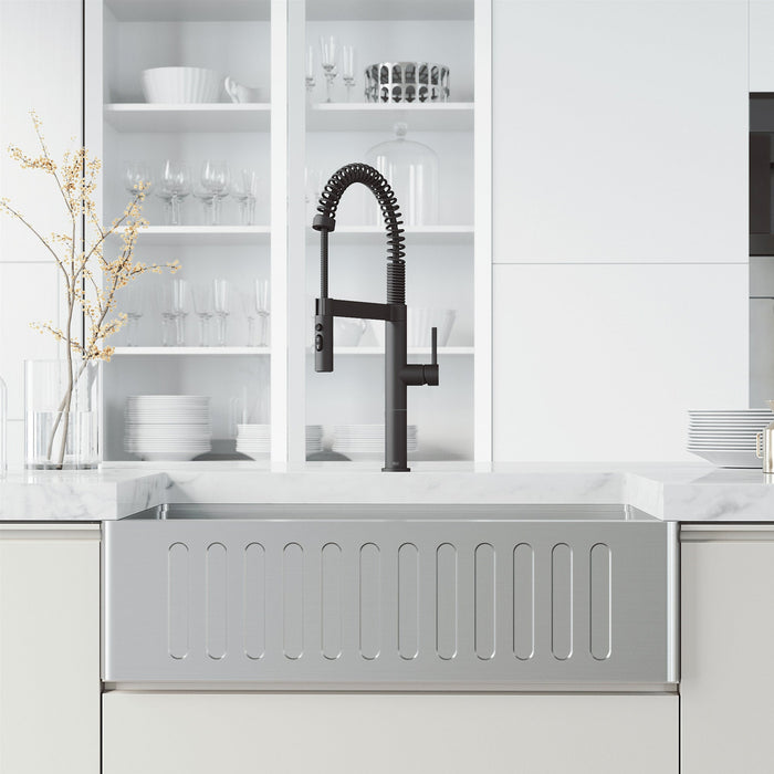 Vigo VG02052MB Edison Pro Triple-Mode Spring Pull-Down Kitchen Faucet in Matte Black