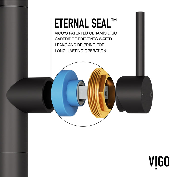 Vigo VG02052MB Edison Pro Triple-Mode Spring Pull-Down Kitchen Faucet in Matte Black