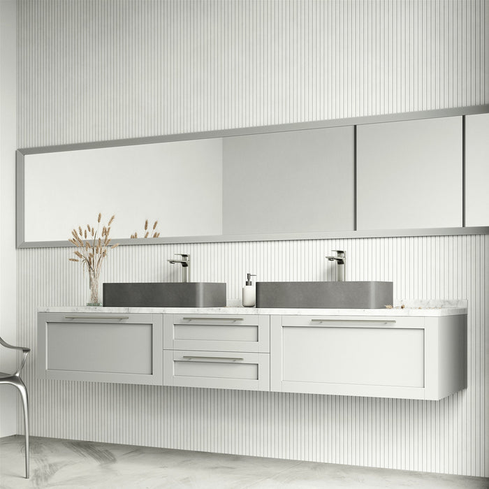 Vigo VG04060 Palazzo Gothic 24-Inch Rectangular Concrete Vessel Bathroom Sink in Gray