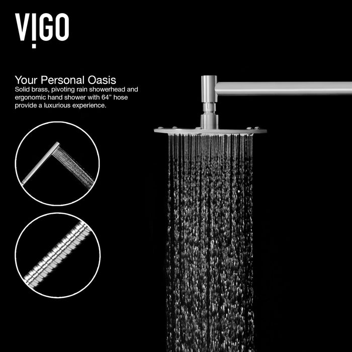 Vigo VG08001 Dilana 6-Jet Rain Shower Panel with Hand Shower in Stainless Steel