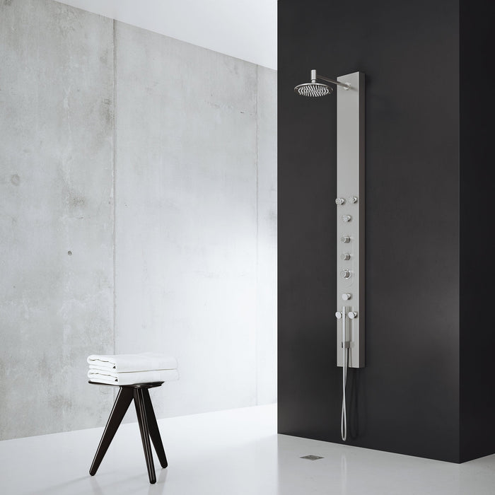 Vigo VG08001 Dilana 6-Jet Rain Shower Panel with Hand Shower in Stainless Steel