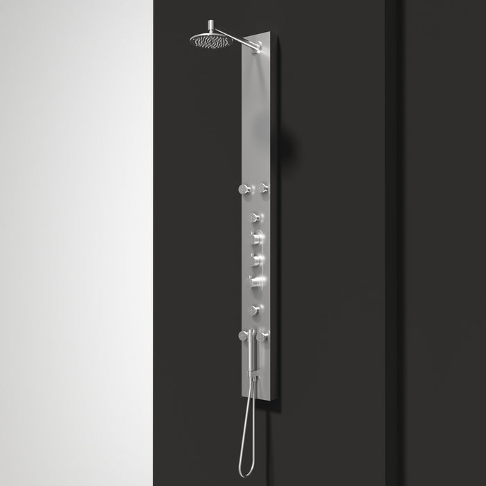 Vigo VG08001 Dilana 6-Jet Rain Shower Panel with Hand Shower in Stainless Steel