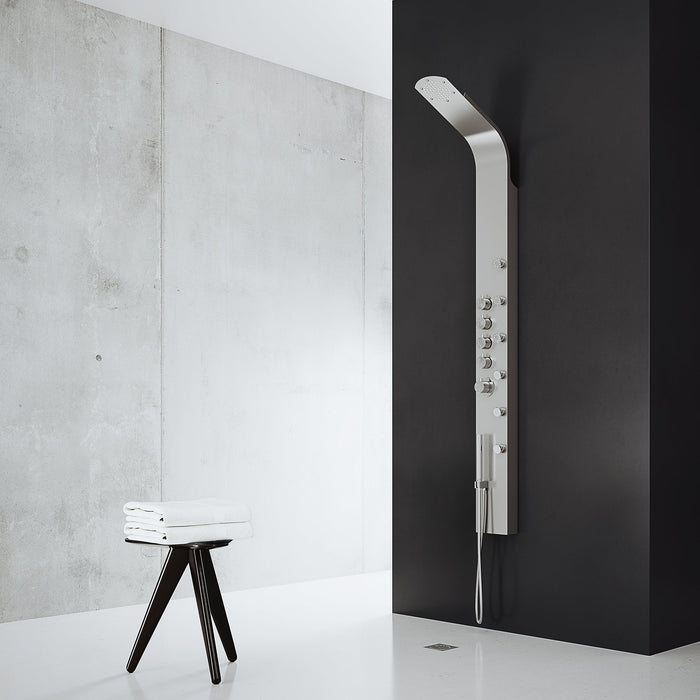 Vigo VG08005 Brielle 6-Jet Rain Shower Panel with Hand Shower in Stainless Steel
