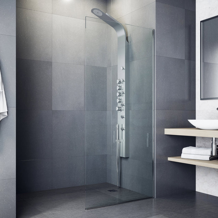 Vigo VG08005 Brielle 6-Jet Rain Shower Panel with Hand Shower in Stainless Steel