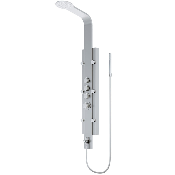 Vigo VG08008 Mateo 6-Jet Rain Shower Panel System with Hand Shower in Stainless Steel