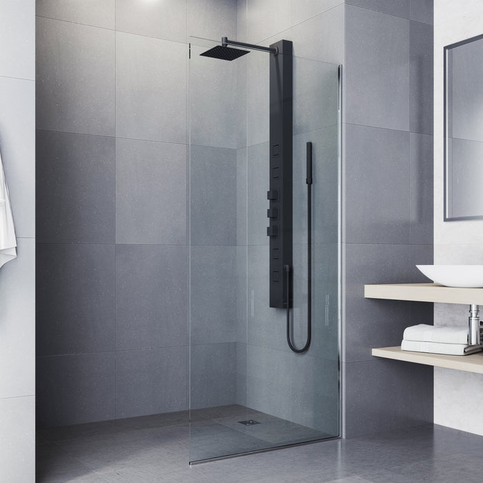 Vigo VG08021MB Sutton 4-Jet Rain Shower Panel System with Hand Shower in Matte Black