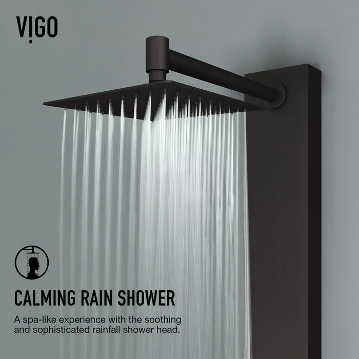 Vigo VG08021MB Sutton 4-Jet Rain Shower Panel System with Hand Shower in Matte Black