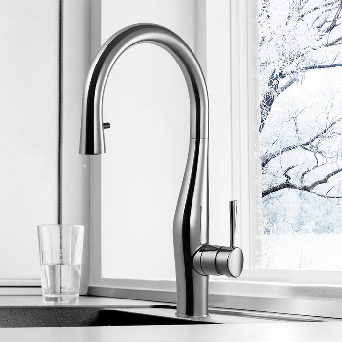 Houzer VISPD-869-PC Vision Hidden Pull Down Kitchen Faucet with CeraDox Technology
