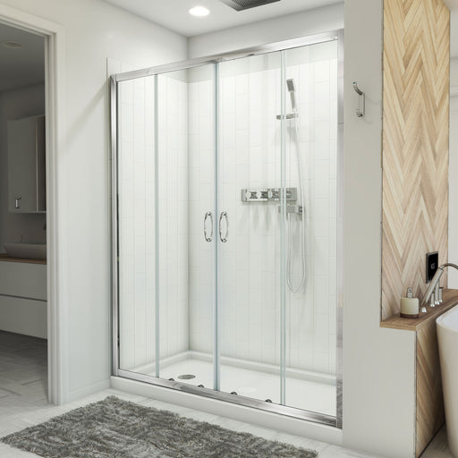 DreamLine D2116032XXL0001 Visions Sliding Shower Door, Base,, White Wall Kit in Chrome