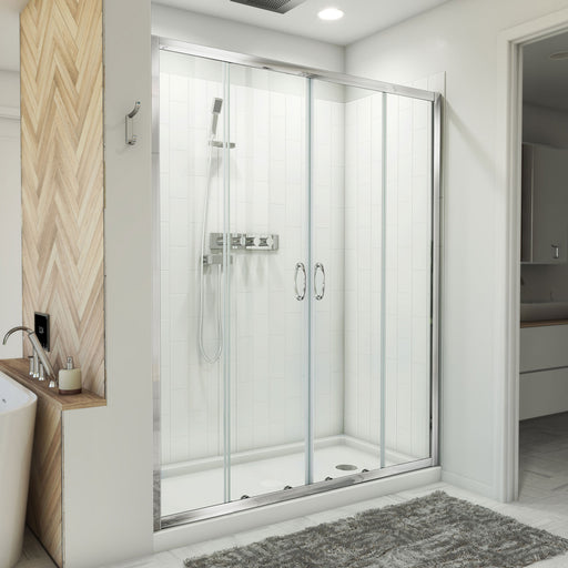DreamLine D2116032XXR0001 Visions Sliding Shower Door, Base,, White Wall Kit in Chrome