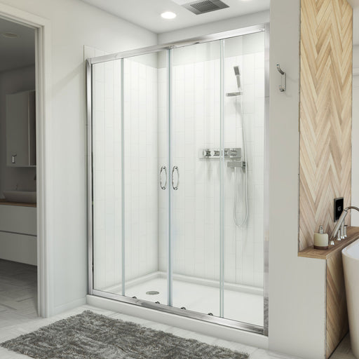 DreamLine D2116034XXL0001 Visions Sliding Shower Door, Base,, White Wall Kit in Chrome