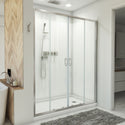 DreamLine D2116034XXR0004 Visions Sliding Shower Door, Base,, White Wall Kit in Brushed Nickel
