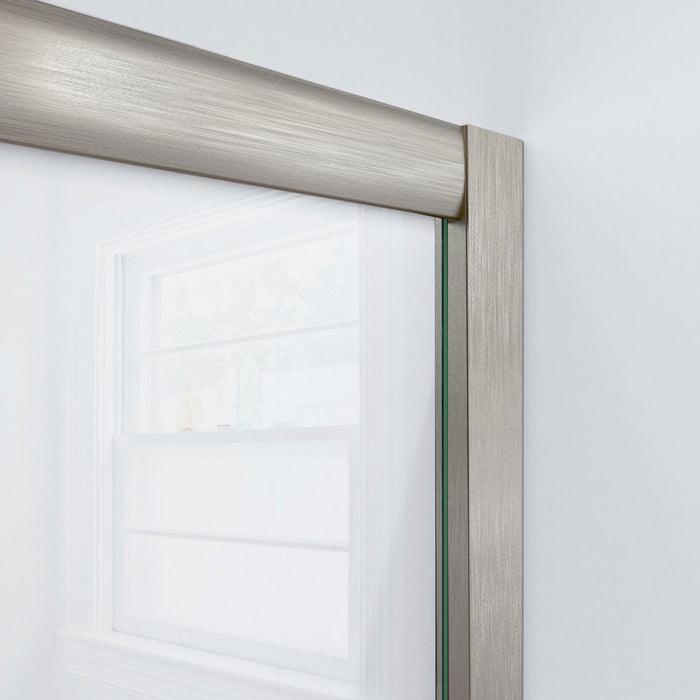 DreamLine D2116032XXC0004 Visions 32"D x 60"W x 78 3/4"H Sliding Shower Door, Base, and White Wall Kit in Brushed Nickel