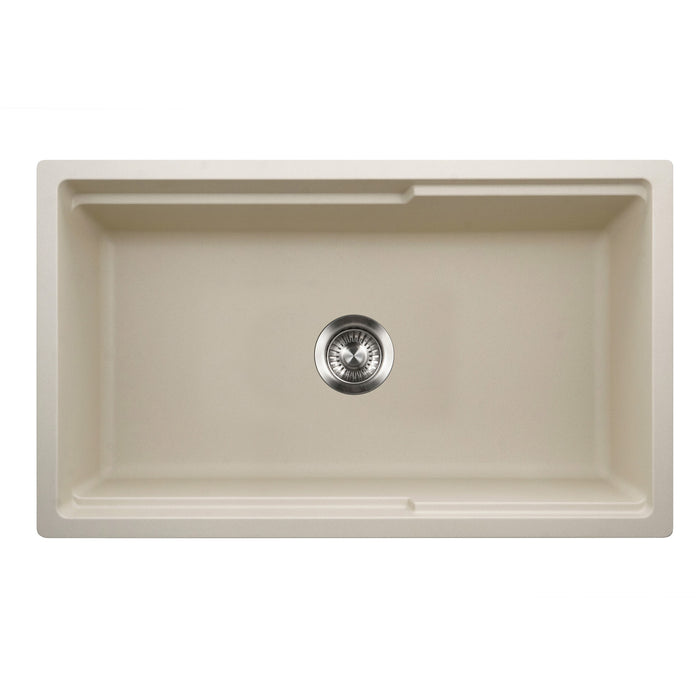 Houzer W-133 SAND-C Quartztone 33" Sand Farmhouse Granite Composite Workstation Kitchen Sink