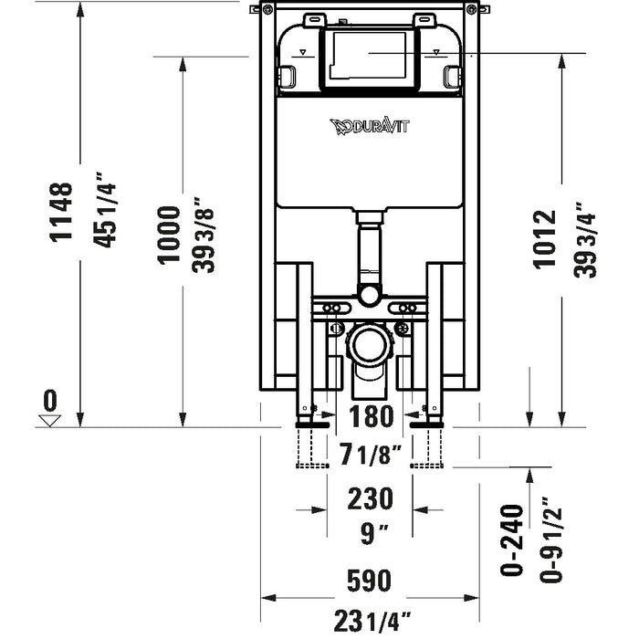 Duravit DuraSystem WD1022000090 In-Wall Toilet Tank and Carrier, 1.6 GPF