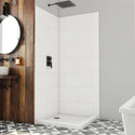 DreamLine WKDS363684XTS00 DreamStone Corner Shower Wall Kit in White Subway Pattern