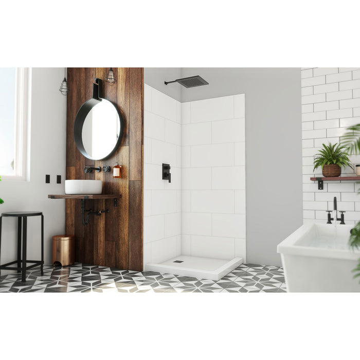 DreamLine WKDS363684XTS00 DreamStone 36"D x 36"W x 84"H Corner Shower Wall Kit in White Traditional Subway Pattern