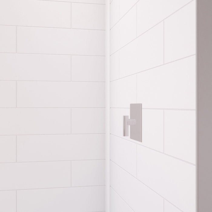 DreamLine WKDS363684XMS00 DreamStone 36"D x 36"W x 84"H Corner Shower Wall Kit in White Modern Subway Pattern