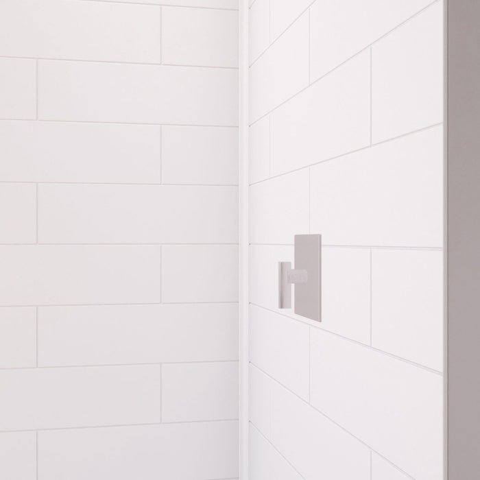 DreamLine WKDS424284XMS00 DreamStone 42"D x 42"W x 84"H Corner Shower Wall Kit in White Modern Subway Pattern