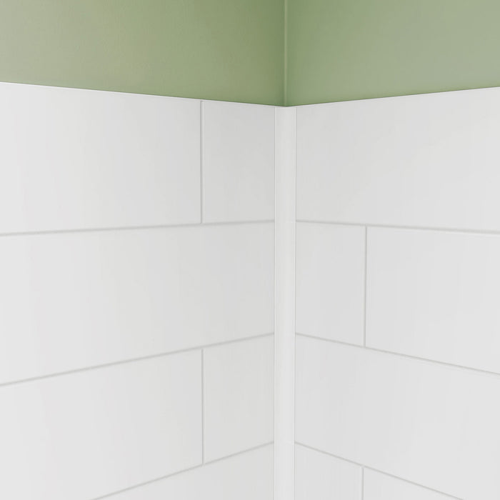 DreamLine WKDS503684XMS00 DreamStone 36"D x 50"W x 84"H Shower Wall Kit in White Modern Subway Pattern