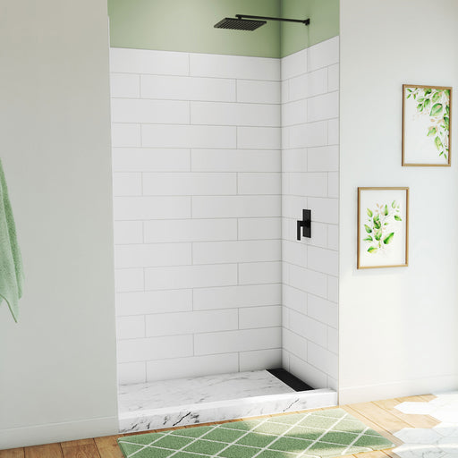 DreamLine WKDS503684XMS00 DreamStone Shower Wall Kit in White Subway Pattern