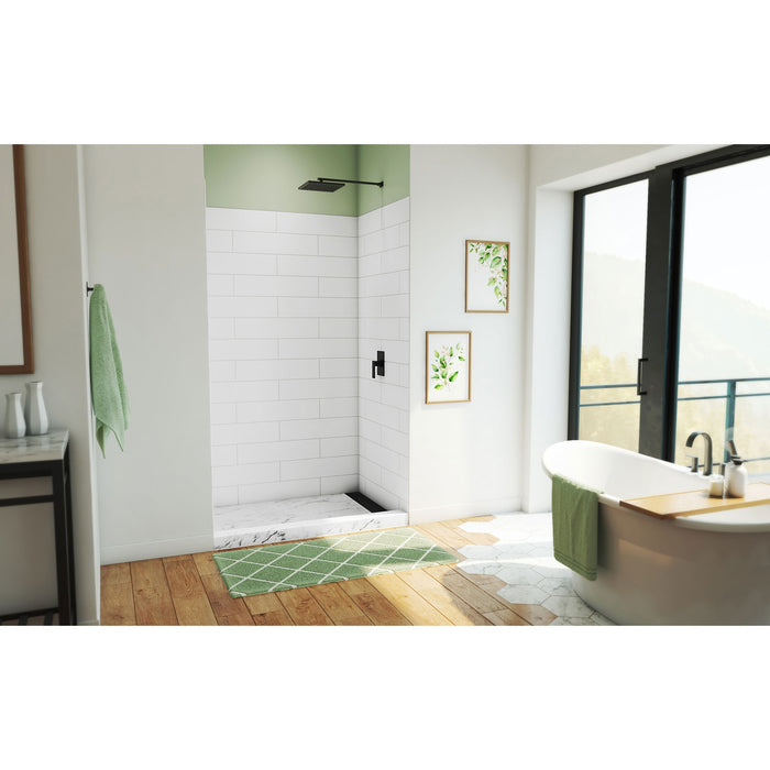 DreamLine WKDS503684XMS00 DreamStone 36"D x 50"W x 84"H Shower Wall Kit in White Modern Subway Pattern