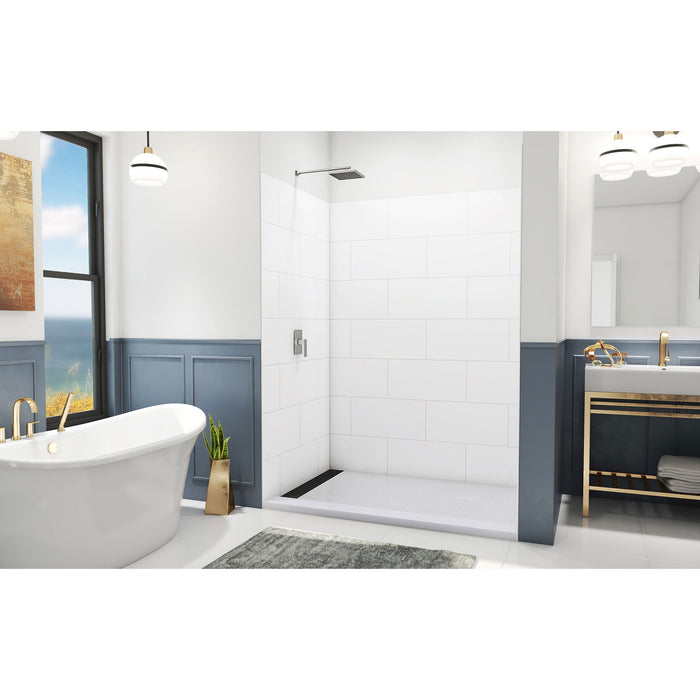 DreamLine WKDS624284XTS00 DreamStone 42"D x 62"W x 84"H Shower Wall Kit in White Traditional Subway Pattern